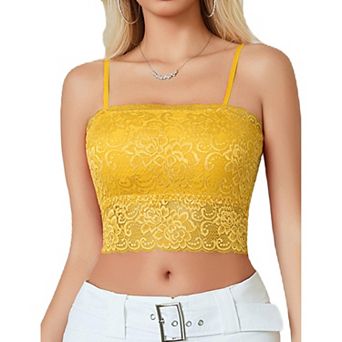 Avidlove Lace Tank Tops for Women Tube Fitted Basic Cami Undershirt