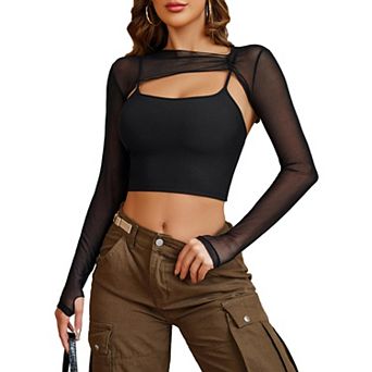 Avidlove Festival Outfits for Women Sheer Mesh Top Concert Outfit Rave Outfits