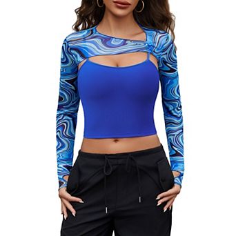 Avidlove Festival Outfits for Women Sheer Mesh Top Concert Outfit Rave Outfits