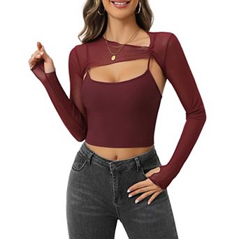 Avidlove Festival Outfits for Women Sheer Mesh Top Concert Outfit Rave Outfits