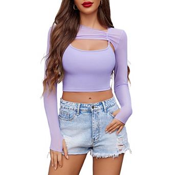 Avidlove Festival Outfits for Women Sheer Mesh Top Concert Outfit Rave Outfits