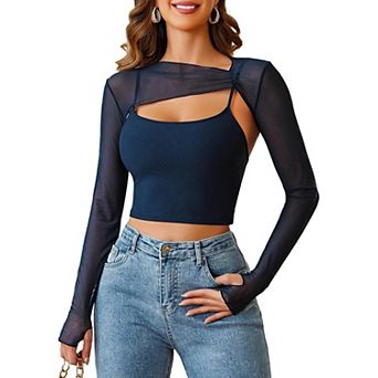 Avidlove Festival Outfits for Women Sheer Mesh Top Concert Outfit Rave Outfits