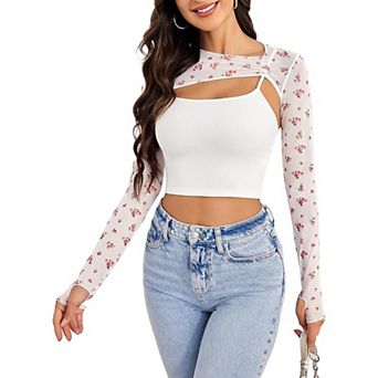 Avidlove Festival Outfits for Women Sheer Mesh Top Concert Outfit Rave Outfits