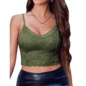 Avidlove Bralette for Women Floral Lace Tube Crop Top Slim Bustier Cami