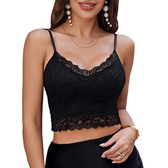 Avidlove Bralette for Women Floral Lace Tube Crop Top Slim Bustier Cami