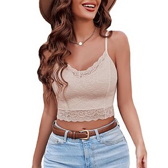 Avidlove Bralette for Women Floral Lace Tube Crop Top Slim Bustier Cami