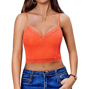 Avidlove Bralette for Women Floral Lace Tube Crop Top Slim Bustier Cami