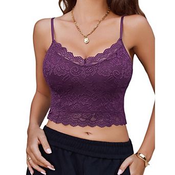 Avidlove Bralette for Women Floral Lace Tube Crop Top Slim Bustier Cami