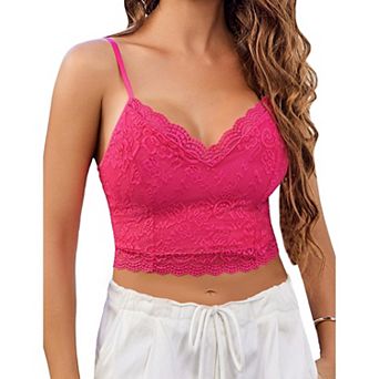 Avidlove Bralette for Women Floral Lace Tube Crop Top Slim Bustier Cami