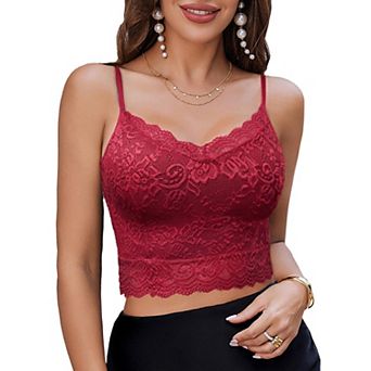 Avidlove Bralette for Women Floral Lace Tube Crop Top Slim Bustier Cami