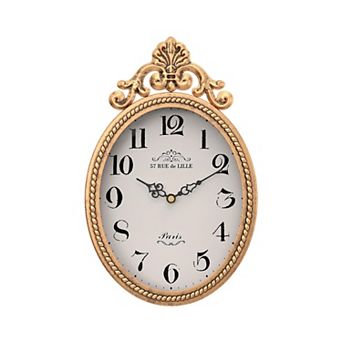 Small Retro Oval Wall Clock Silent Vintage Metal Frame HD Glass Antique Decorative Farmhouse Kitchen