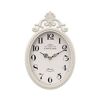 Small Retro Oval Wall Clock Silent Vintage Metal Frame HD Glass Antique Decorative Farmhouse Kitchen