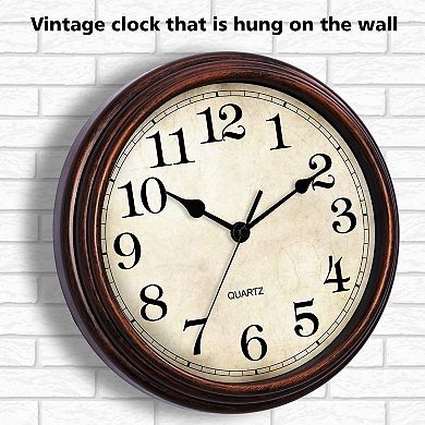 Wall Clock 9 Inch Silent Non Ticking Classic Decorative for Living Room Bedroom Kitchen Office