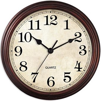 Wall Clock 9 Inch Silent Non Ticking Classic Decorative for Living Room Bedroom Kitchen Office