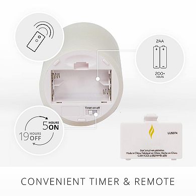 Realistic LED Pillar Candles Set of 3 Moving Flame Remote Control Timer Battery Operated Safe
