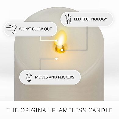 Realistic LED Pillar Candles Set of 3 Moving Flame Remote Control Timer Battery Operated Safe