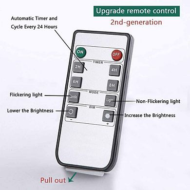 Glass Candles Remote Flickering LED Pillar Real Wax 3D Wick 4" 5" 6" Set
