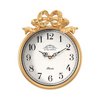 Small Wall Clock With Bow Vintage Boho Style Silent Decorative Clock For Farmhouse Bedroom Bathroom