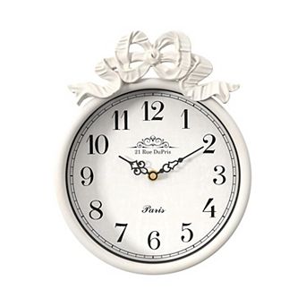 Small Wall Clock With Bow Vintage Boho Style Silent Decorative Clock For Farmhouse Bedroom Bathroom