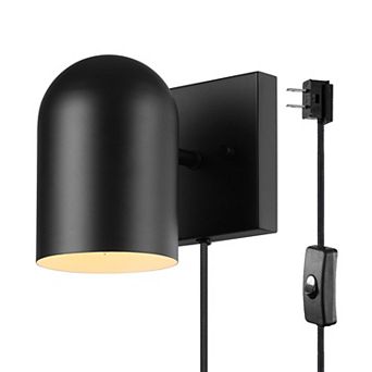 Wall Sconce Plug-in Hardwire 1-Light Matte Square Metal Shade E12 Base 60W Living Room Bedroom