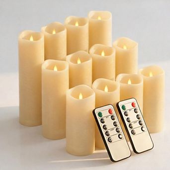 LED Candles 12 Pack Waterproof Outdoor Indoor with Remote Timer 4"5"6" Flickering Flameless