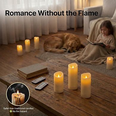 LED Candles 12 Pack Waterproof Outdoor Indoor with Remote Timer 4"5"6" Flickering Flameless