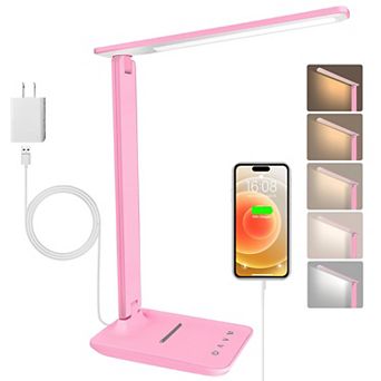 LED Desk Lamp Dimmable 5 Lighting Modes USB Charging Port 30/60 Min Timer