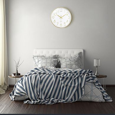 Silent 12 Inch Wall Clock 3D Numbers Modern Analog Non-Ticking for Living Room Bedroom Kitchen