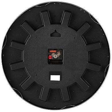 Wall Clock with Raised Numerals Quiet Sweep Glass Lens Quartz Movement Battery Operated