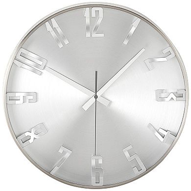 Wall Clock with Raised Numerals Quiet Sweep Glass Lens Quartz Movement Battery Operated