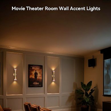 Mid Century Modern Wall Sconce Up Down Light Hardwired Dimmable Aluminum 15.7" Indoor
