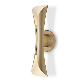 Mid Century Modern Wall Sconce Up Down Light Hardwired Dimmable Aluminum 15.7" Indoor