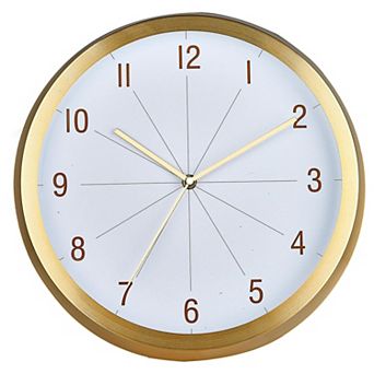 Wall Clock 12 Inch Silent Non-Ticking Aluminum Modern Decor Lightweight Easy Read Bedroom Kitchen