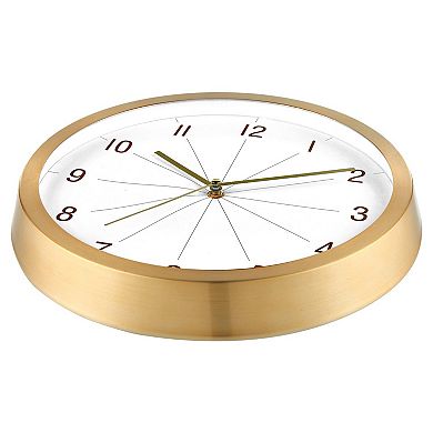 Wall Clock 12 Inch Silent Non-Ticking Aluminum Modern Decor Lightweight Easy Read Bedroom Kitchen