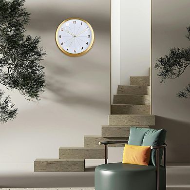 Wall Clock 12 Inch Silent Non-Ticking Aluminum Modern Decor Lightweight Easy Read Bedroom Kitchen