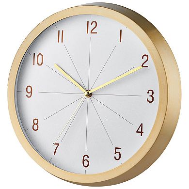 Wall Clock 12 Inch Silent Non-Ticking Aluminum Modern Decor Lightweight Easy Read Bedroom Kitchen