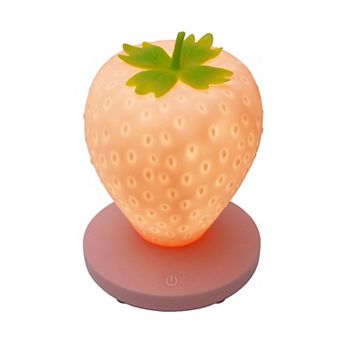 Strawberry Night Light Cute Silicone Lamp LED Bedside Color Changing 3 Modes Touch USB Rechargeable