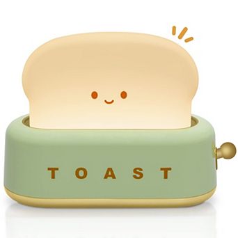 Cute Toast Lamp Night Light Rechargeable Dimmable Timer Bedroom Bedside Table Decor Gifts