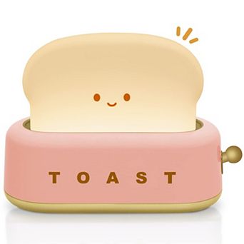 Cute Toast Lamp Night Light Rechargeable Dimmable Timer Bedroom Bedside Table Decor Gifts
