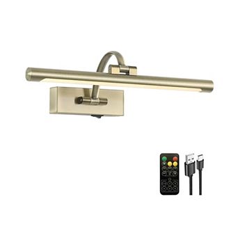Rechargeable LED Picture Light Wireless Art Gallery Lamp 15.7" Adjustable Arm Dimmable Remote Timer
