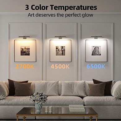 Rechargeable Picture Light 2400mAh Wireless LED 7.8'' with Remote 3 Color Dimmable Magnetic