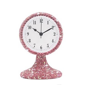 Rhinestone Small Alarm Clock Silent Non-Ticking Fashion Desk Clock Bedroom Gift