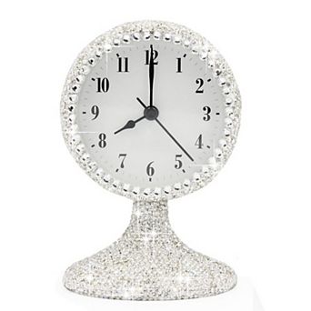 Rhinestone Small Alarm Clock Silent Non-Ticking Fashion Desk Clock Bedroom Gift