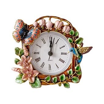 Vintage Metal Table Clock Silent Analog Quartz Decorative Mantel Shelf Desk Home Decor Gift