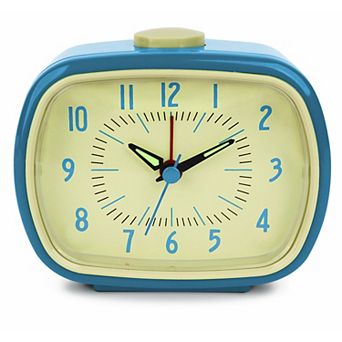 Retro Alarm Clock Vintage Analog Battery Operated Silent Quartz Movement Bedroom Nightstand Living