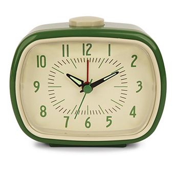 Retro Alarm Clock Vintage Analog Battery Operated Silent Quartz Movement Bedroom Nightstand Living