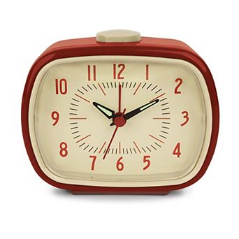 Retro Alarm Clock Vintage Analog Battery Operated Silent Quartz Movement Bedroom Nightstand Living