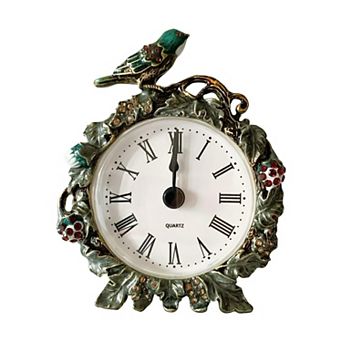 Vintage Metal Silent Analog Quartz Mini Table Clock Decorative Shelf Desk Home Decor Gift
