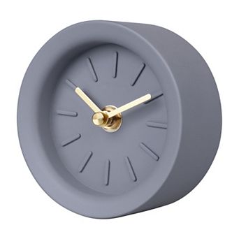 Retro Small Desk Clock Analog Vintage Cement Mini Silent Non-Ticking Battery Operated Table Shelf