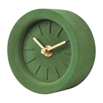 Retro Small Desk Clock Analog Vintage Cement Mini Silent Non-Ticking Battery Operated Table Shelf